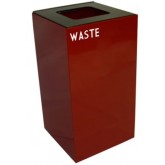 WITT GeoCube Square Recycling Receptacle w/ Square Opening - 28 gallon, Red